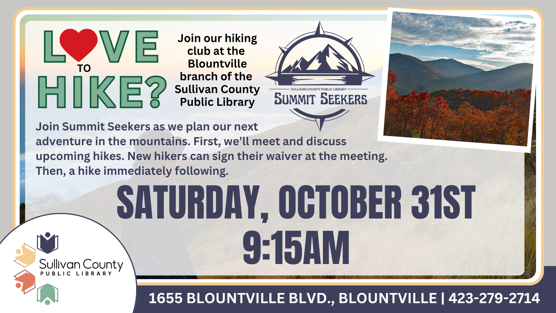 Blountville: Summit Seekers Hiking Club