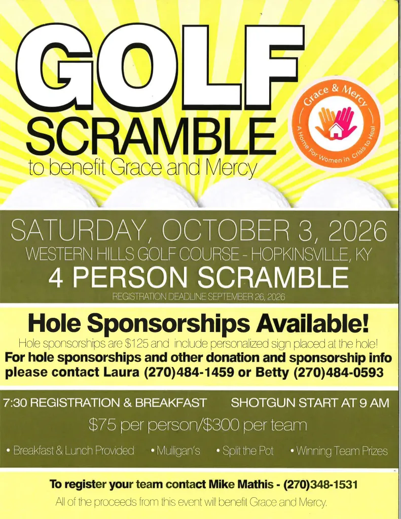 Golf Scramble to benefit Grace & Mercy