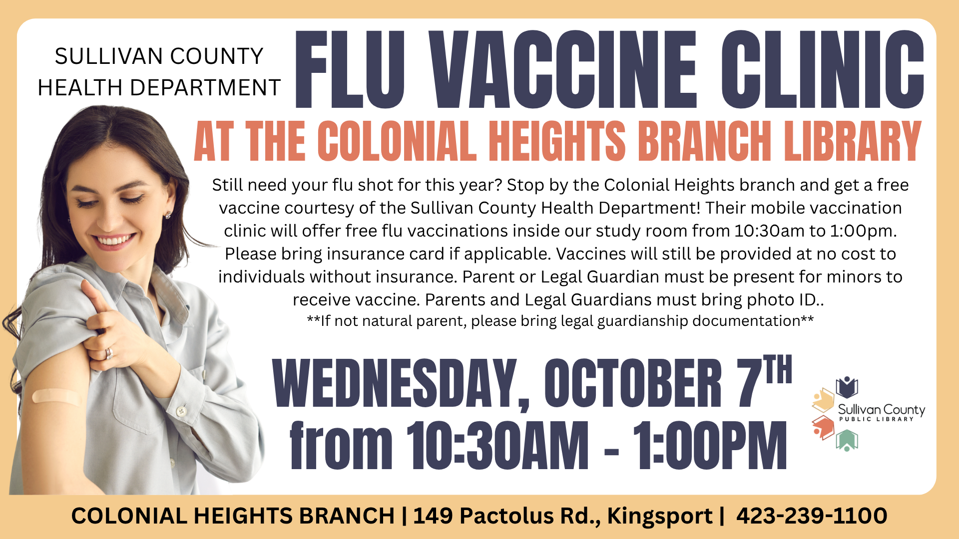 Colonial Heights: Sullivan County Health Dept. Flu Vaccine Clinic at the Library