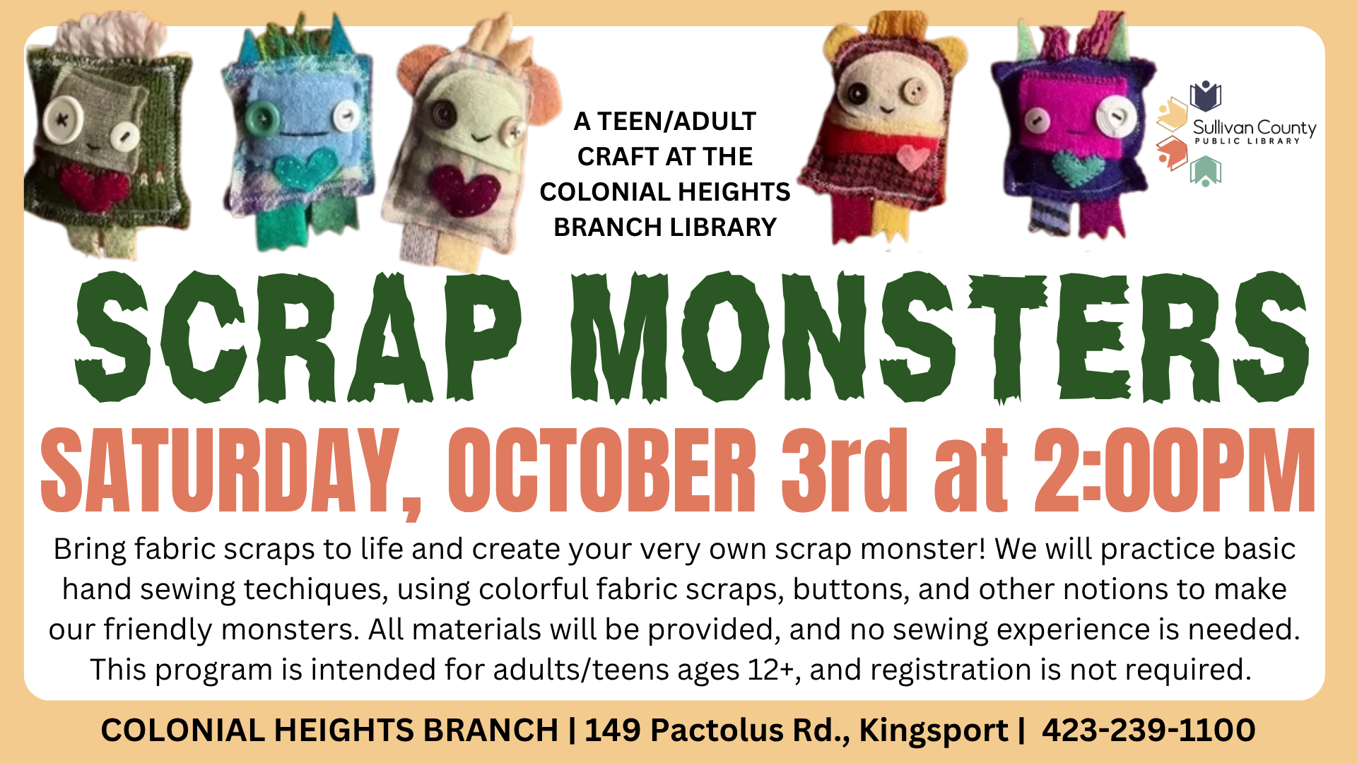 Colonial Heights: Adult/Teen - Scrap Monsters
