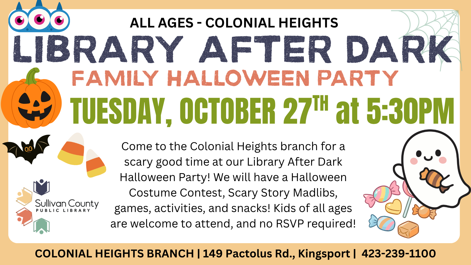 Colonial Heights: Library After Dark! Family Halloween Party!