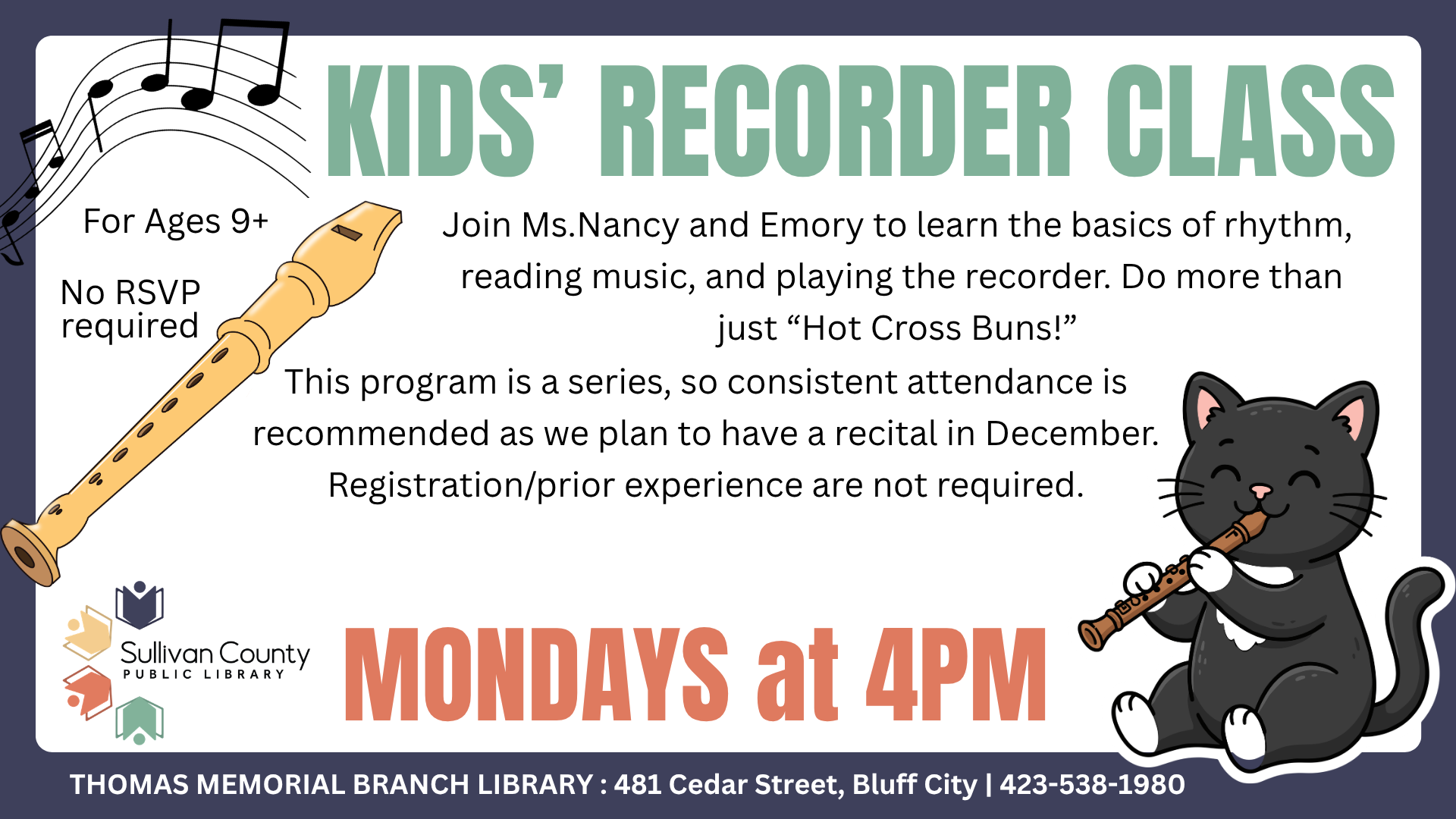 Thomas Memorial: Kids' Recorder Program