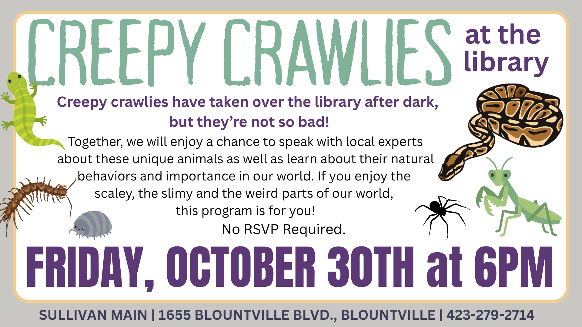 Blountville: Creepy Crawlies at the Library!
