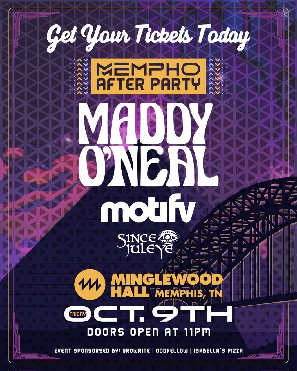PRETTY LIGHTS AFTER PARTY: w/ Maddy O’Neal, Motifv, Since Juleye — Minglewood Hall
